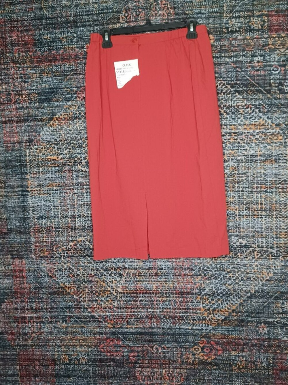 Vintage Click womens solid red A-line lined stretch skirt 10 Canada NWT